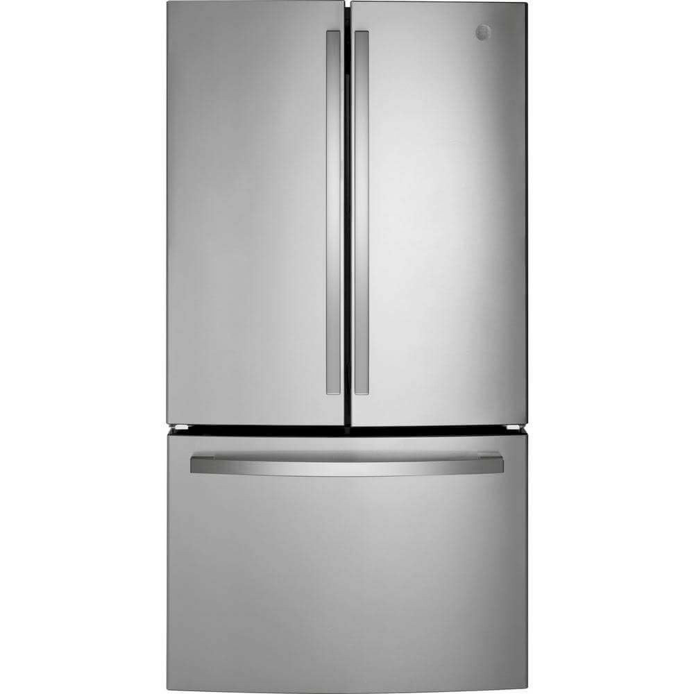 GE GNE27JYMFS 36" French Door Refrigerator with 27 cu. ft. Total Capacity Energy Star LED Lighting Internal Water Dispenser Spill-Proof Shelves in Fingerprint Resistant Stainless Steel