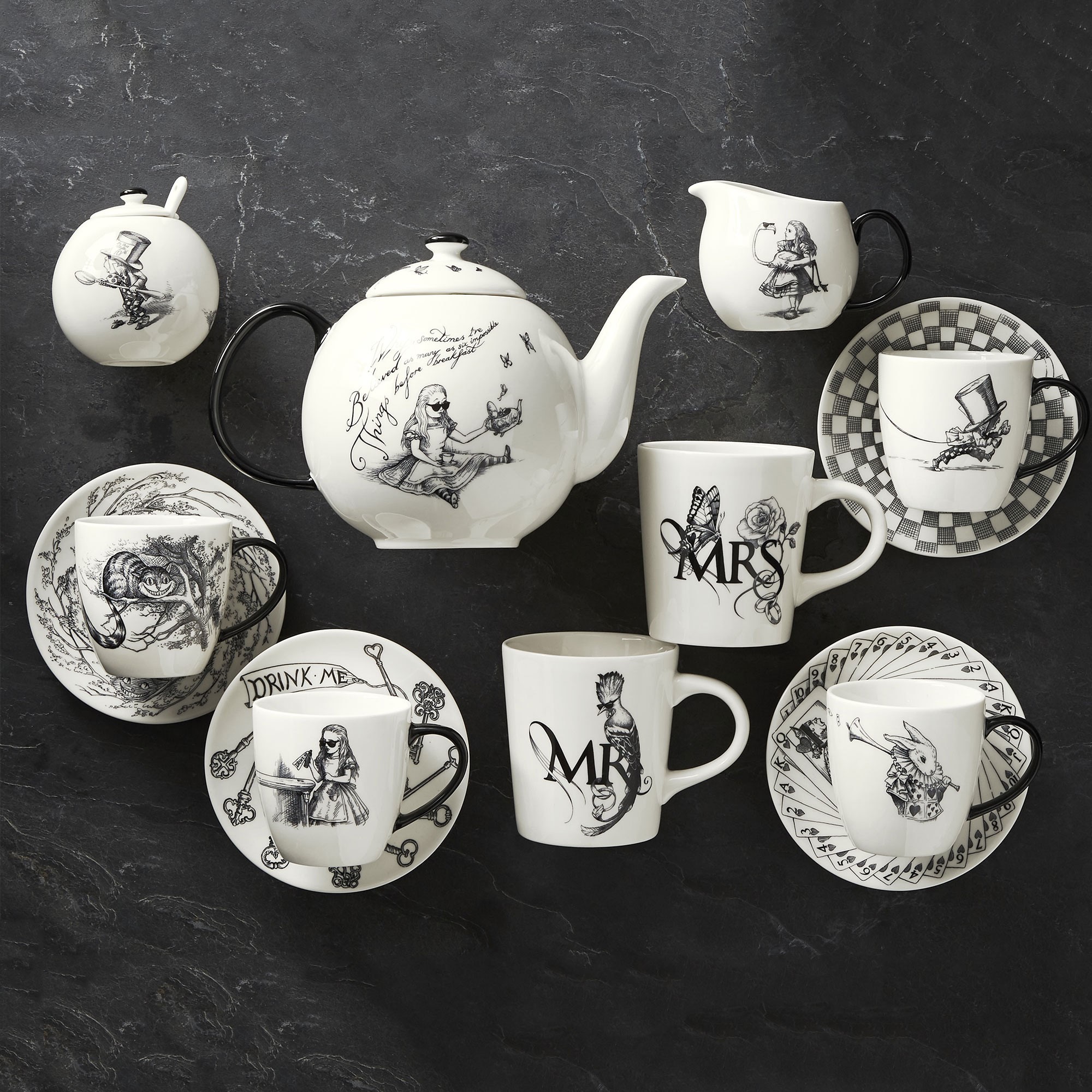 Rory Dobner x Williams Sonoma Alice's Adventures In Wonderland Tea Set Cream & Sugar