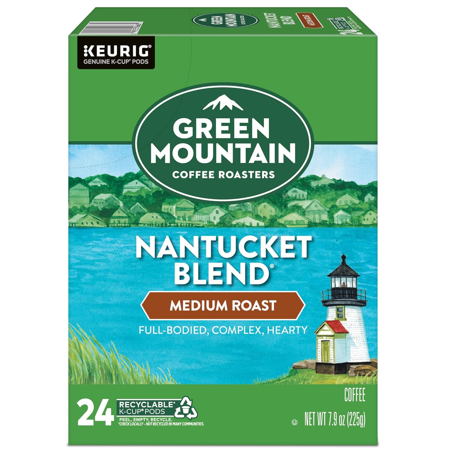 Green Mountain Coffee Roasters Half Caff Keurig Single-Serve K-Cup pods, Medium Roast Coffee, 72 Count (6 Packs of 12)