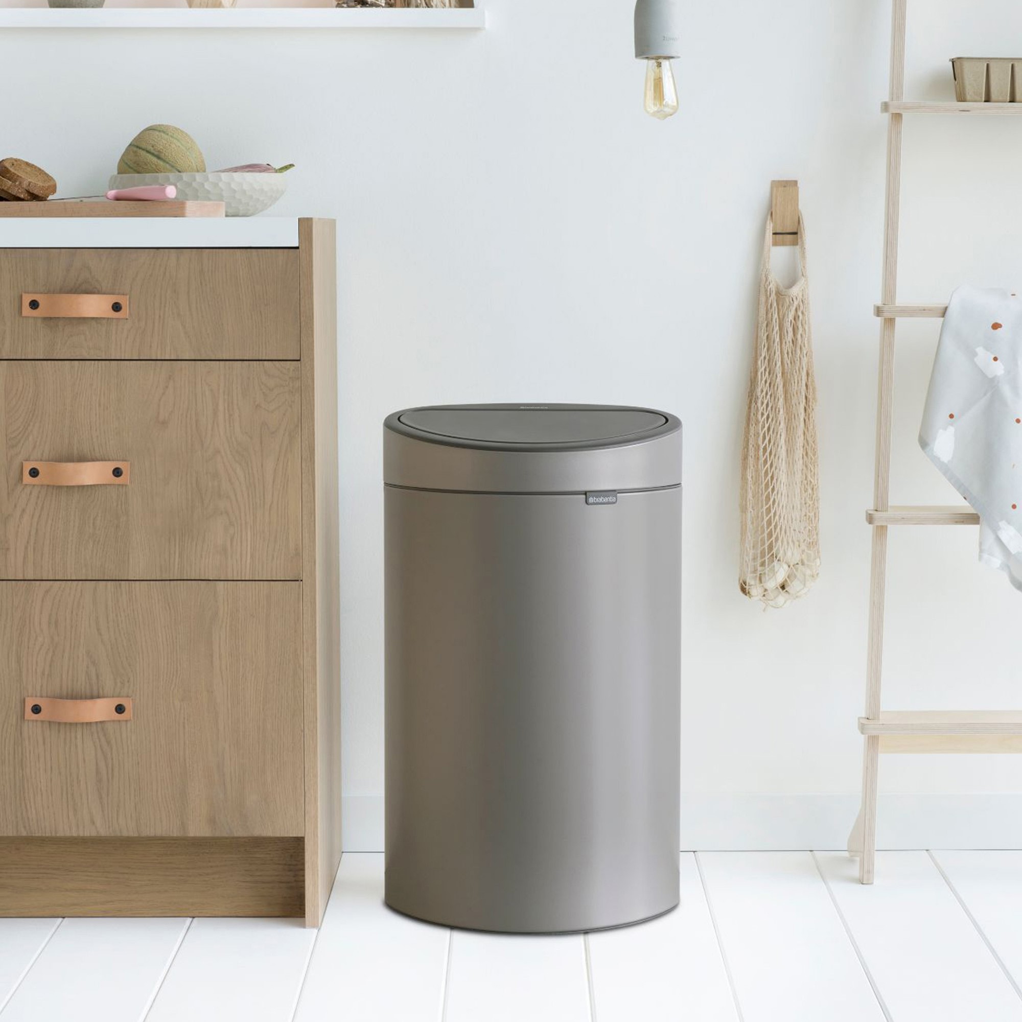 Brabantia Touch Top Trash Can, 10.6 Gallon