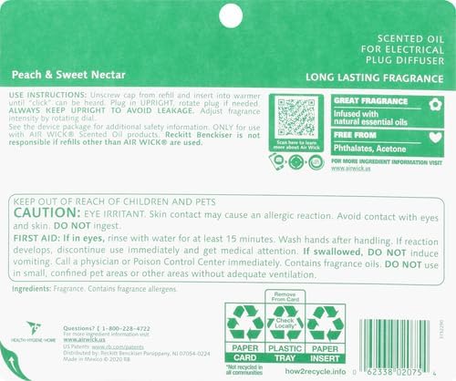 Air Wick Plug in Scented Oil Refill, 5 ct, Fresh Watermelon & Berries, Air Freshener, Essential Oils, Spring Collection