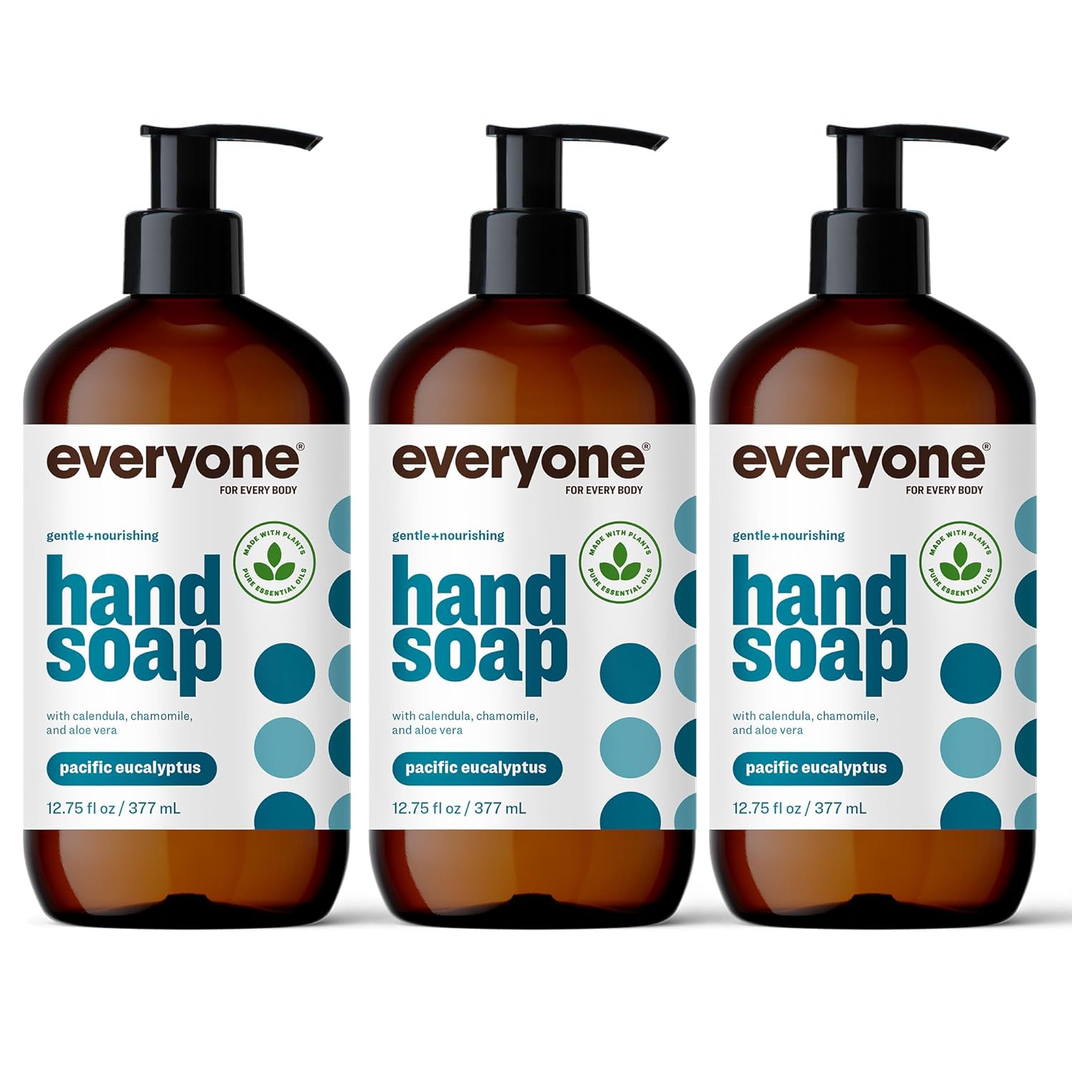 Everyone Liquid Hand Soap, 12.75 Ounce (Pack of 3), Meyer Lemon and Mandarin, Plant-Based Cleanser with Pure Essential Oils