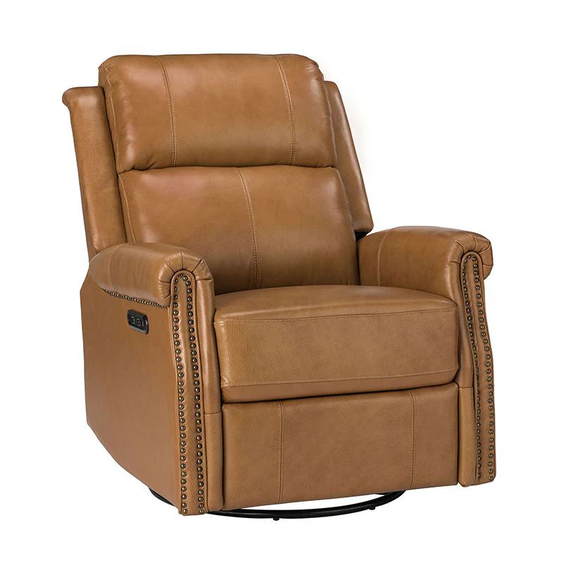 Kaietan Genuine Leather Power Rocking Recliner