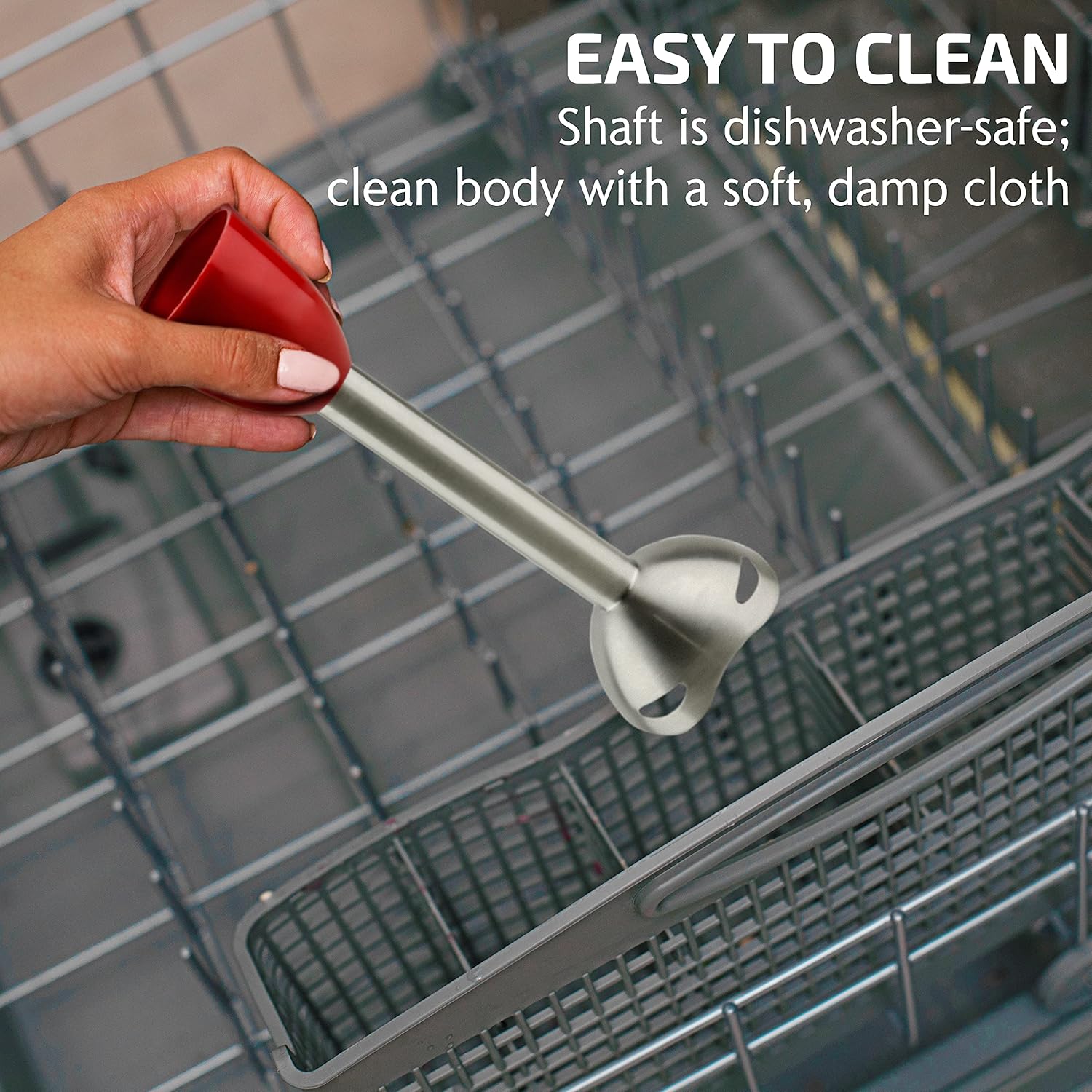 OVENTE Electric Immersion Hand Blender 300 Watt 2 Mixing Speed with Stainless Steel Blades, Powerful Portable Easy Control Grip Stick Mixer Perfect for Smoothies, Puree Baby Food & Soup, Black HS560B