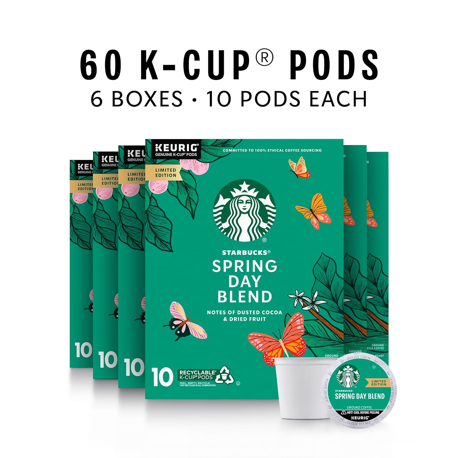 Starbucks K-Cup Coffee Pods, Medium Roast Coffee, Pike Place Roast for Keurig Brewers, 100% Arabica, 4 boxes (96 pods total)