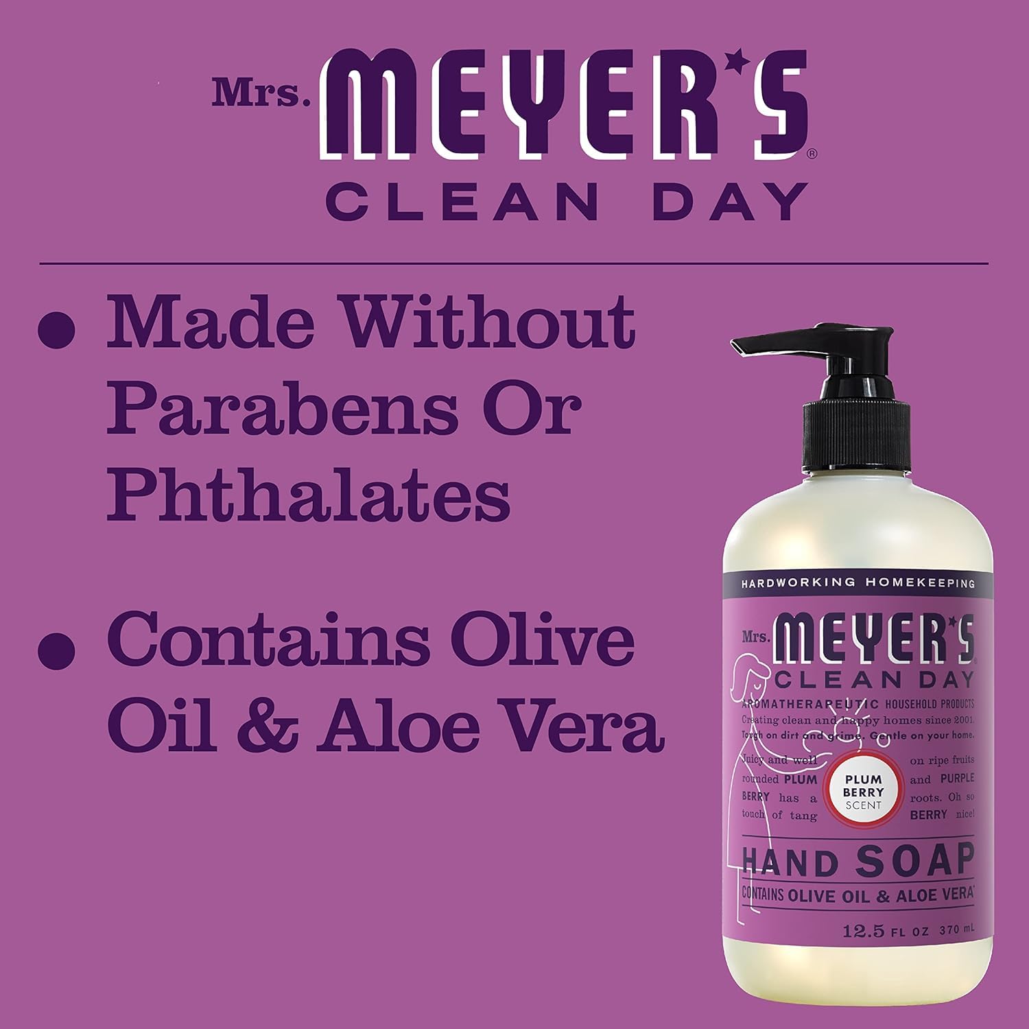 MRS. MEYER'S CLEAN DAY Liquid Hand Soap Refill, Cruelty Free and Biodegradable Formula, Lemon Verbena Scent, 33 oz