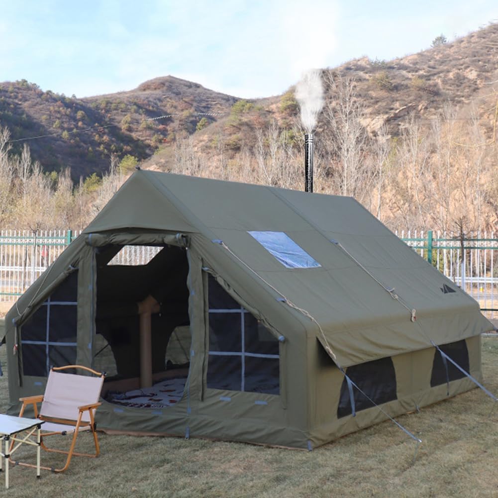 Inflatable Tents with Pump,4 Season Large Pop-Up Tents,Easy Setup
