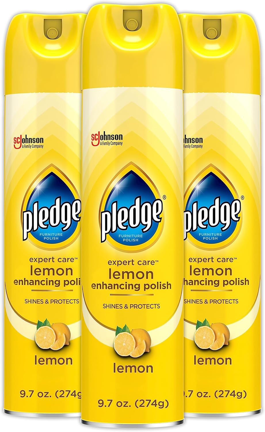Pledge Expert Care Wood Polish Spray, Shines and Protects, Removes Fingerprints, Lemon, 9.7 oz (Pack of 1)