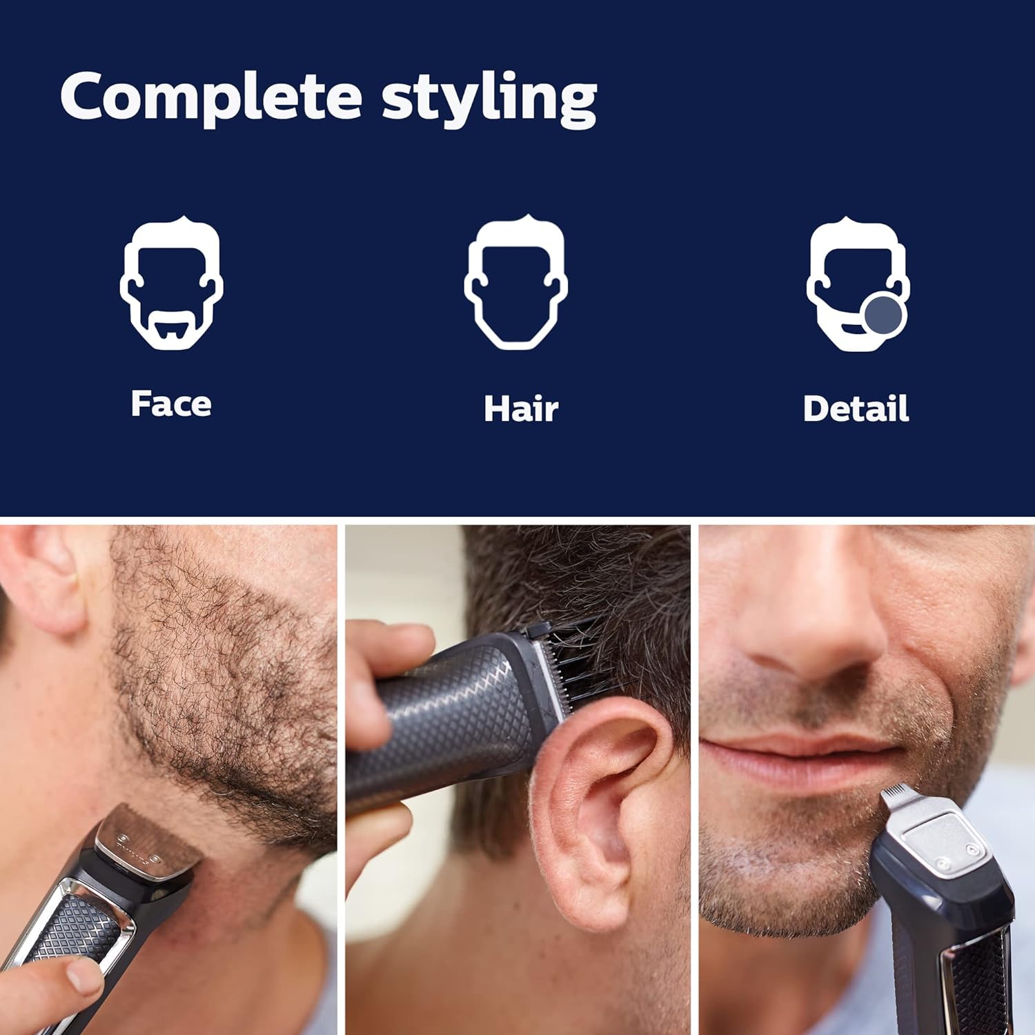 Norelco Philips Multi Groomer All-in-One Trimmer Series 3000-13 Piece Mens Grooming Kit for Beard, Face, Nose, Ear Hair Trimmer and Hair Clipper - NO Blade Oil Needed, MG3740/40