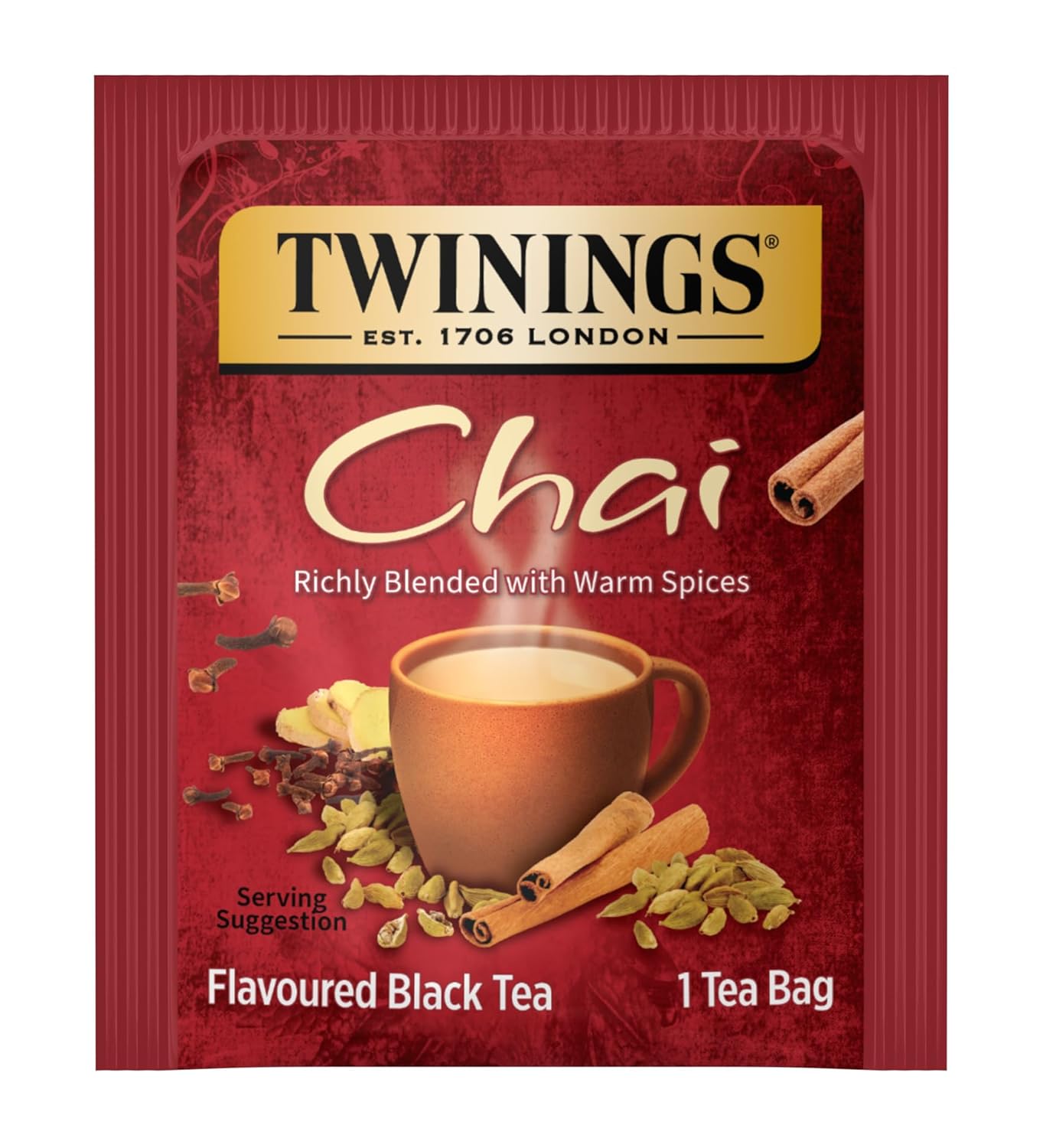 Twinings English Breakfast Black Tea Individually Wrapped Bags, 100 Count (Pack of 1), Smooth, Flavourful, and Robust, Caffeinated, Enjoy Hot or Iced | Packaging May Vary