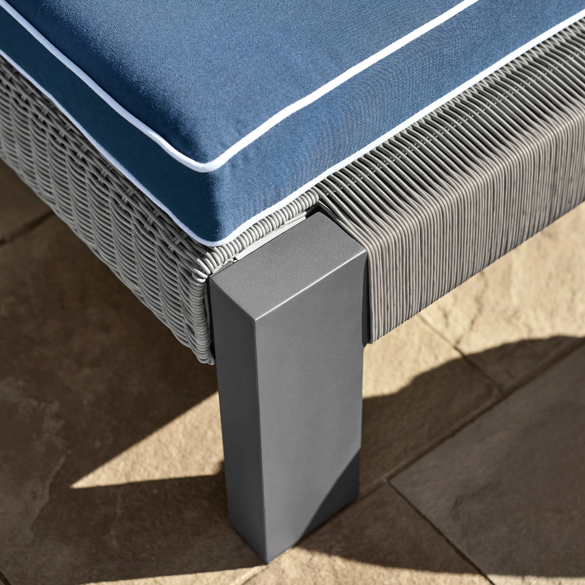 Larnaca Outdoor Grey Teak x All-Weather Weave Chaise