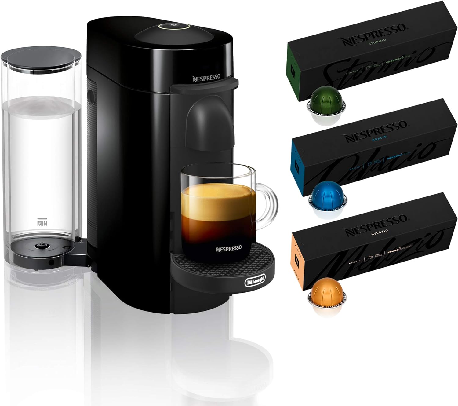 Nespresso Vertuo Plus Deluxe Coffee and Espresso Maker by De'Longhi, Matte Black