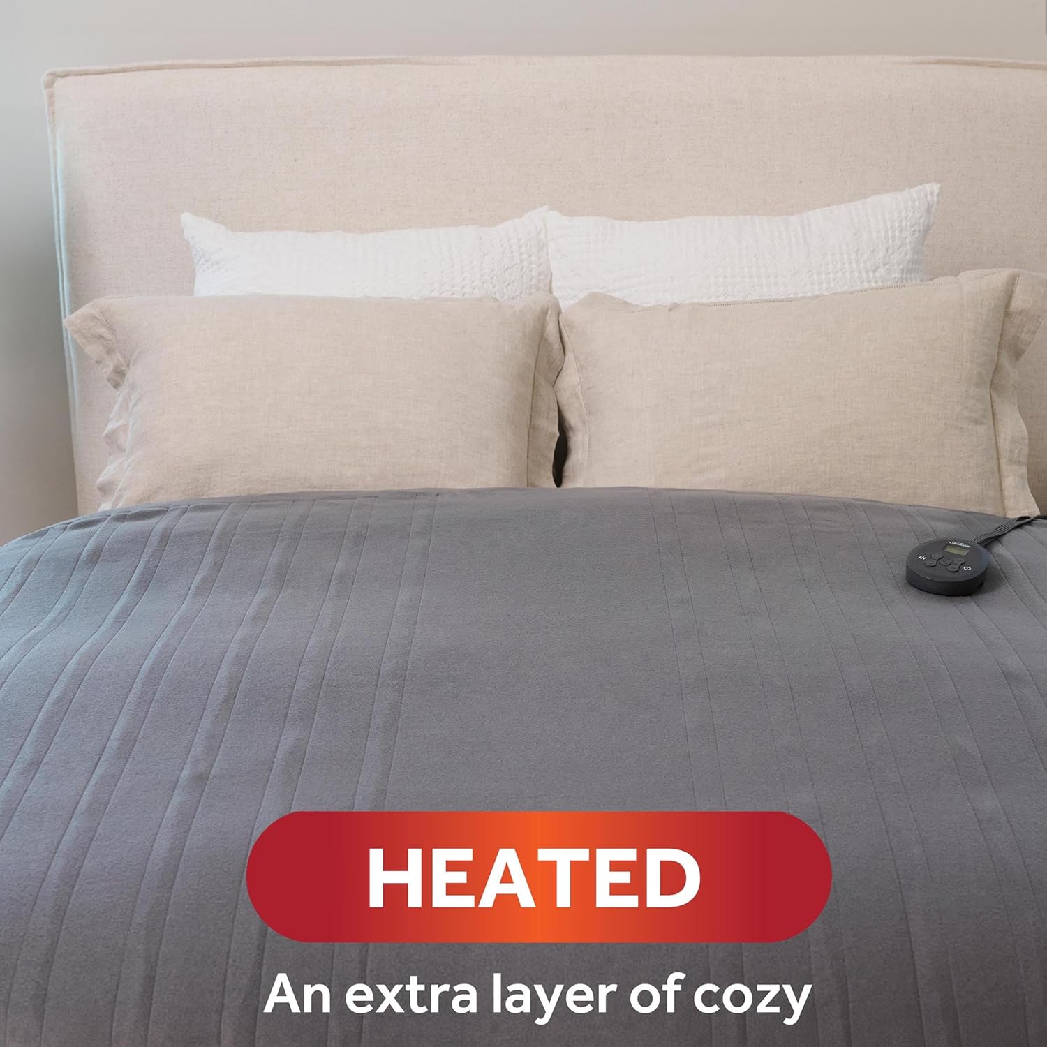 Sunbeam Royal Ultra Rodeen Blue Plaid Heated Personal Throw / Blanket, Cozy-Warm, Adjustable Heat Settings