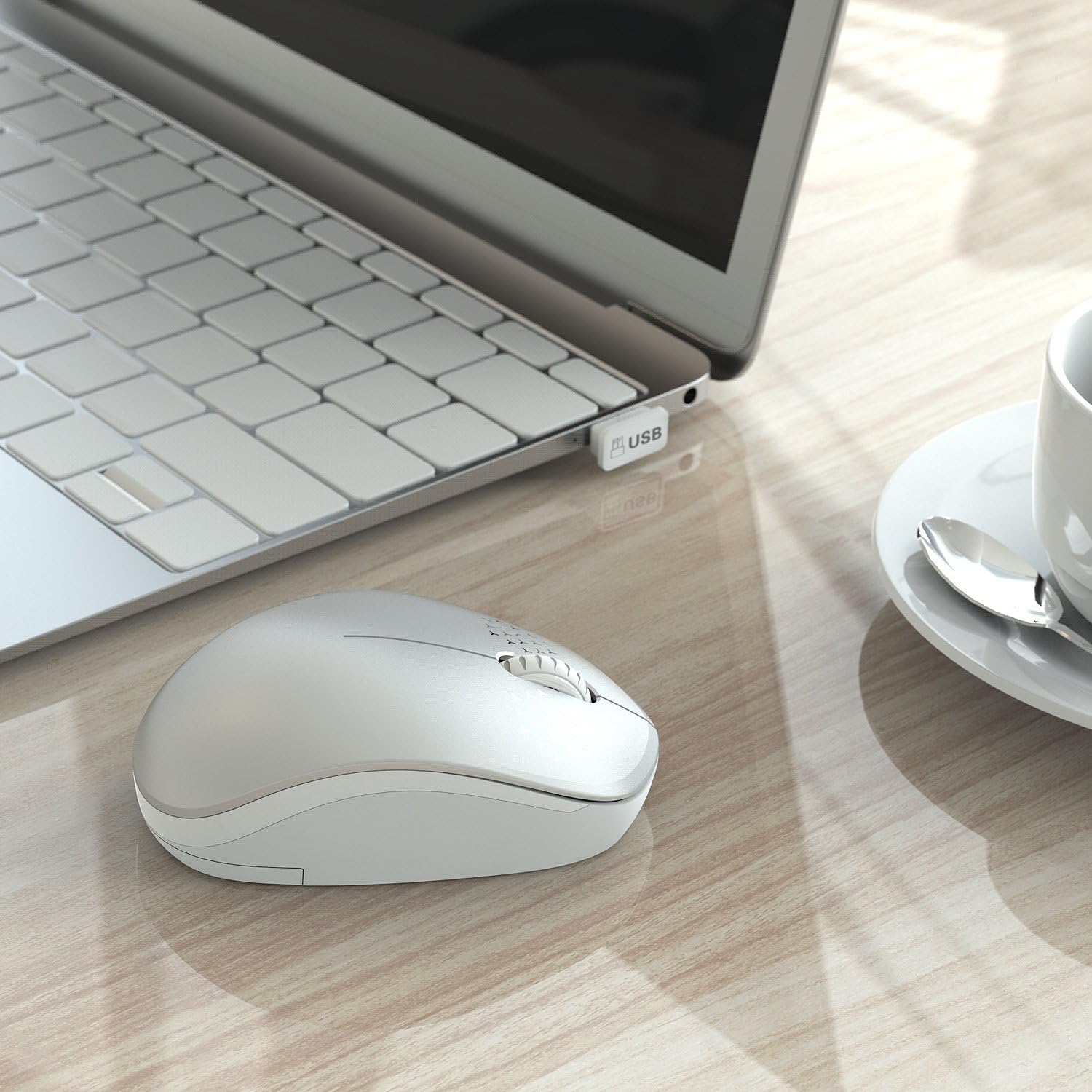 seenda Wireless Mouse, 2.4G Noiseless Mouse with USB Receiver - Portable Computer Mice for PC, Tablet, Laptop with Windows System - Mint Green