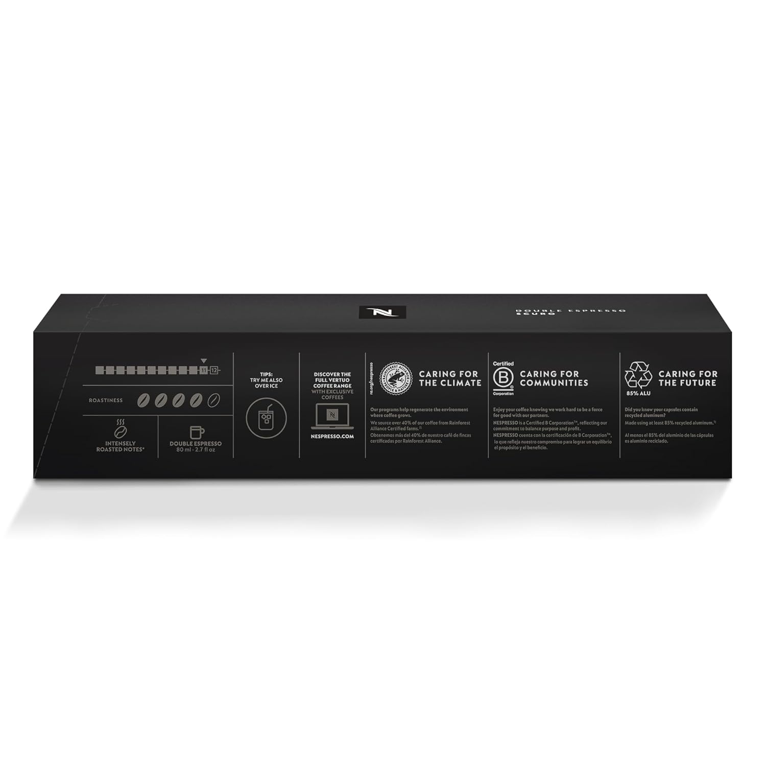 Nespresso Capsules Vertuo, Double Espresso Chiaro, Medium Roast Espresso Coffee, 30-Count Coffee Pods, Brews 2.7oz.