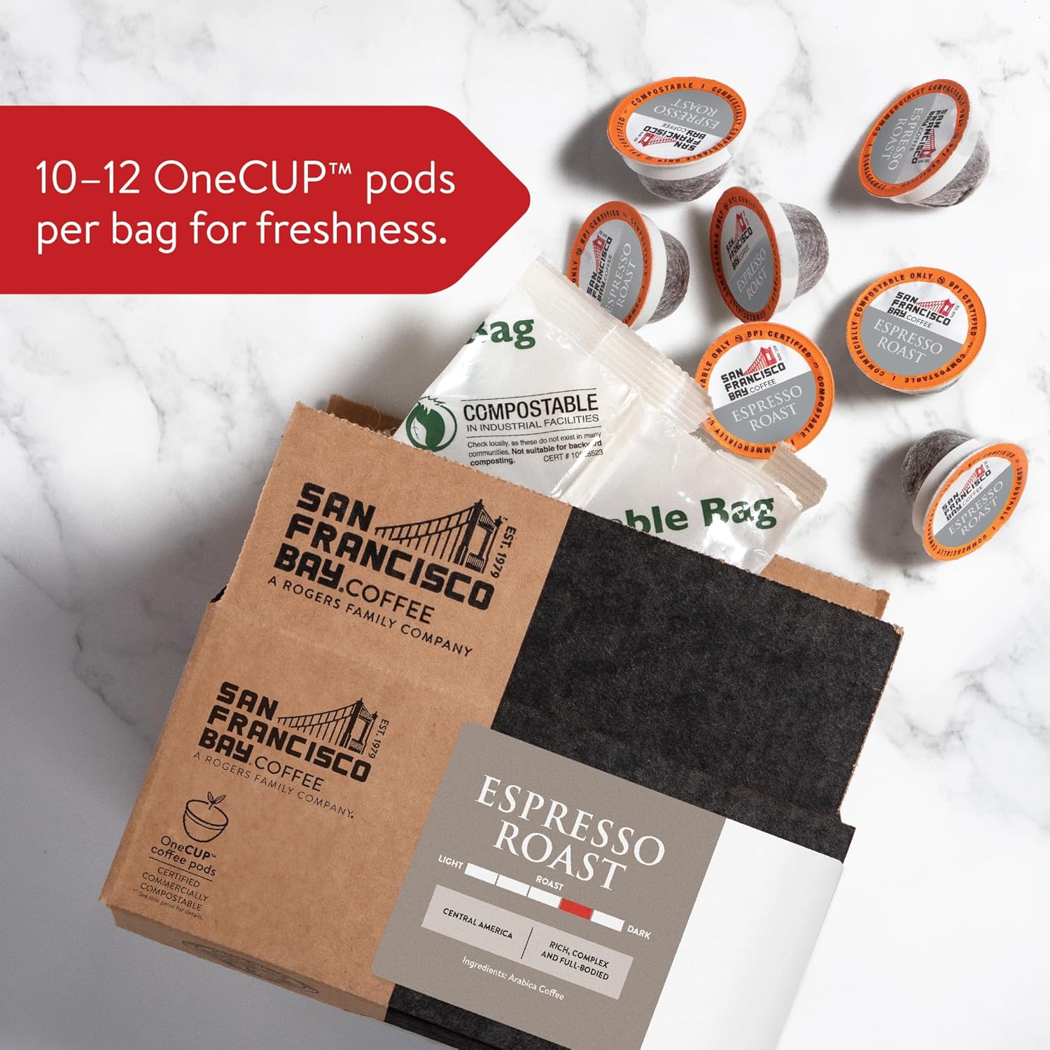 San Francisco Bay Compostable Coffee Pods - French Roast (80 Ct) K Cup Compatible including Keurig 2.0, Dark Roast
