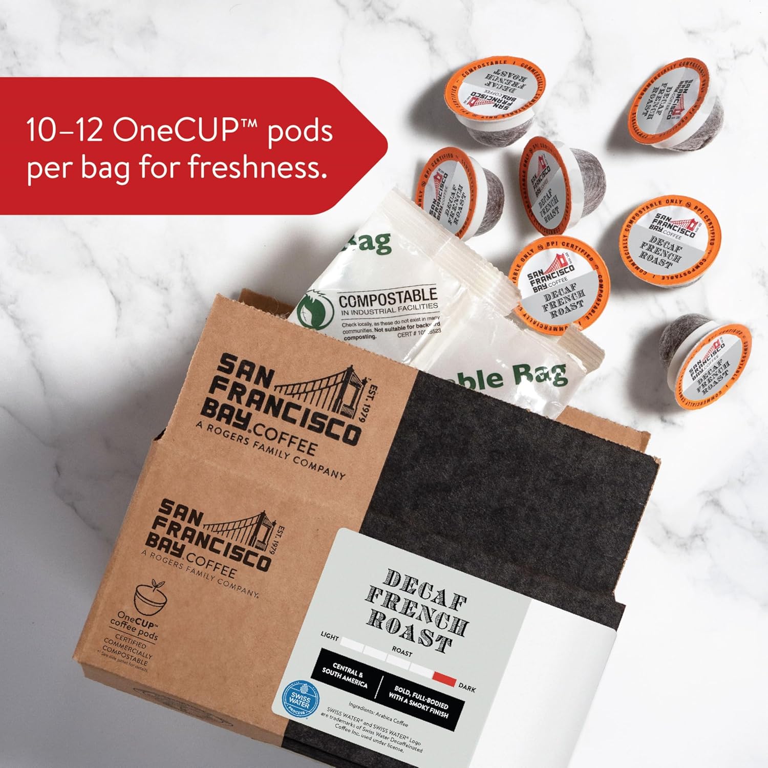 San Francisco Bay Compostable Coffee Pods - French Roast (80 Ct) K Cup Compatible including Keurig 2.0, Dark Roast
