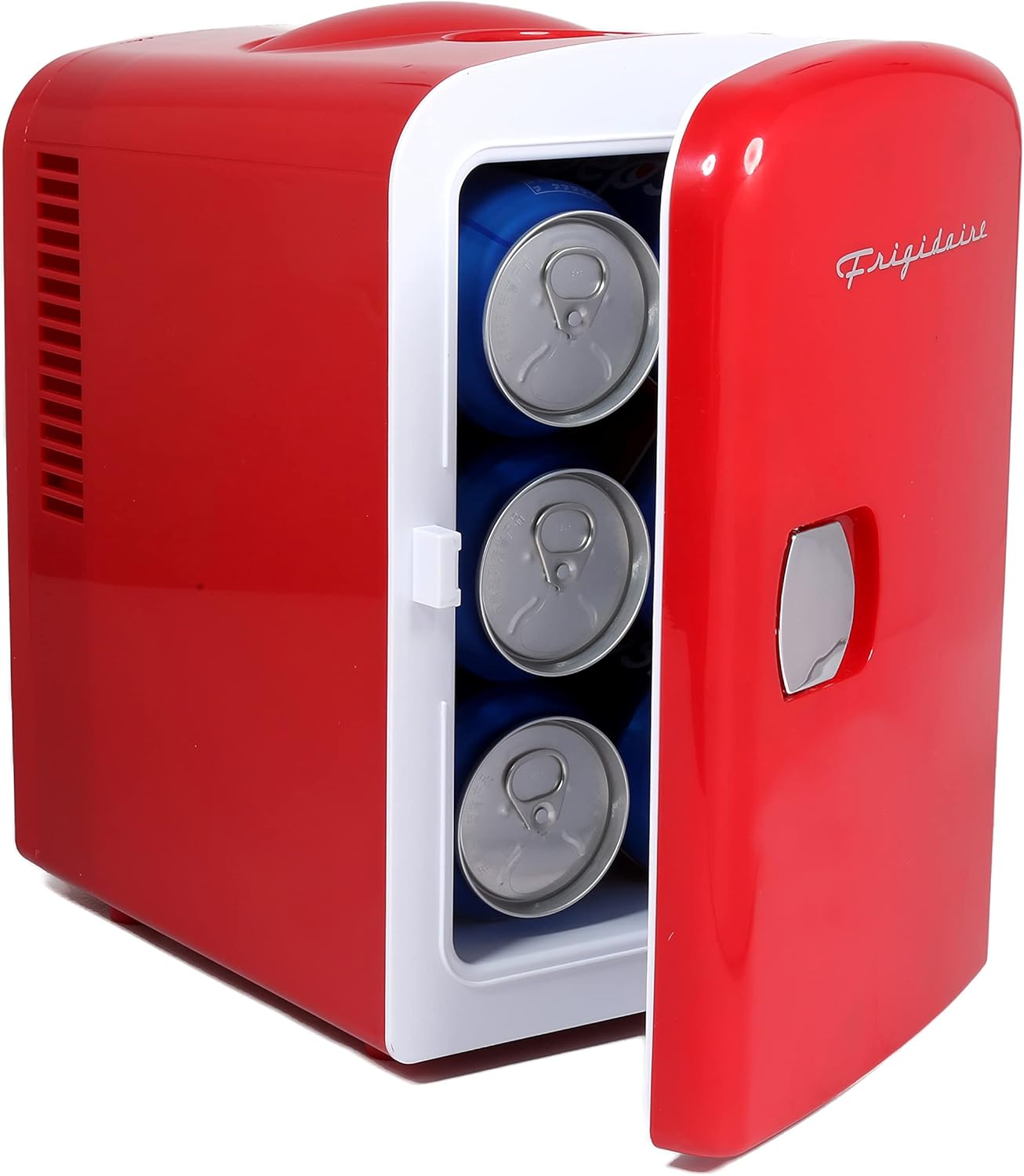 Frigidaire Mini Portable Compact Personal Fridge Cooler, 4 Liter Capacity Chills Six 12 oz Cans, 100% Freon-Free & Eco Friendly, Includes Plugs for Home Outlet & 12V Car Charger – Black