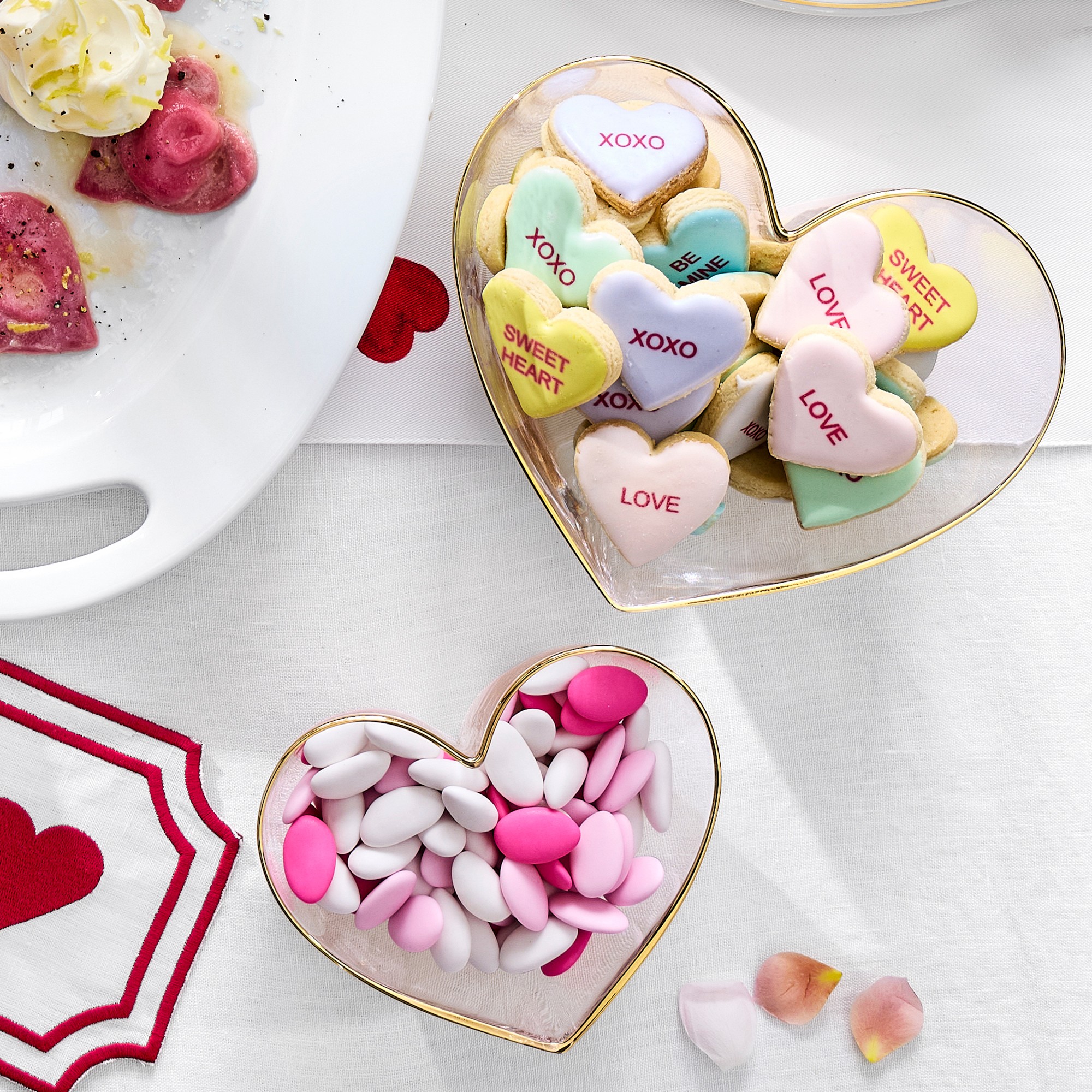 Cartouche Heart Coasters, Set of 4