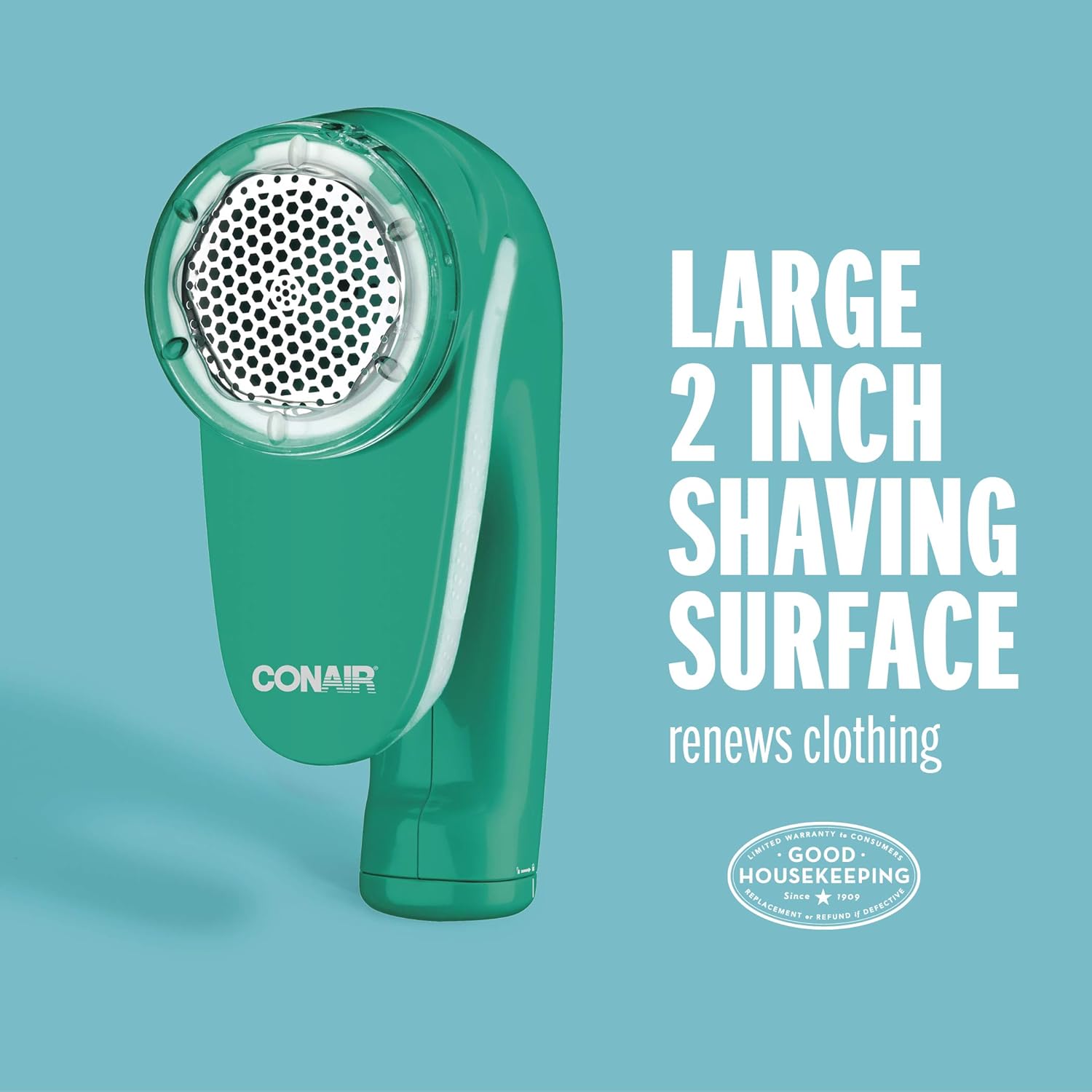 Conair Fabric Shaver and Lint Remover, Battery Operated Portable Fabric Shaver, White