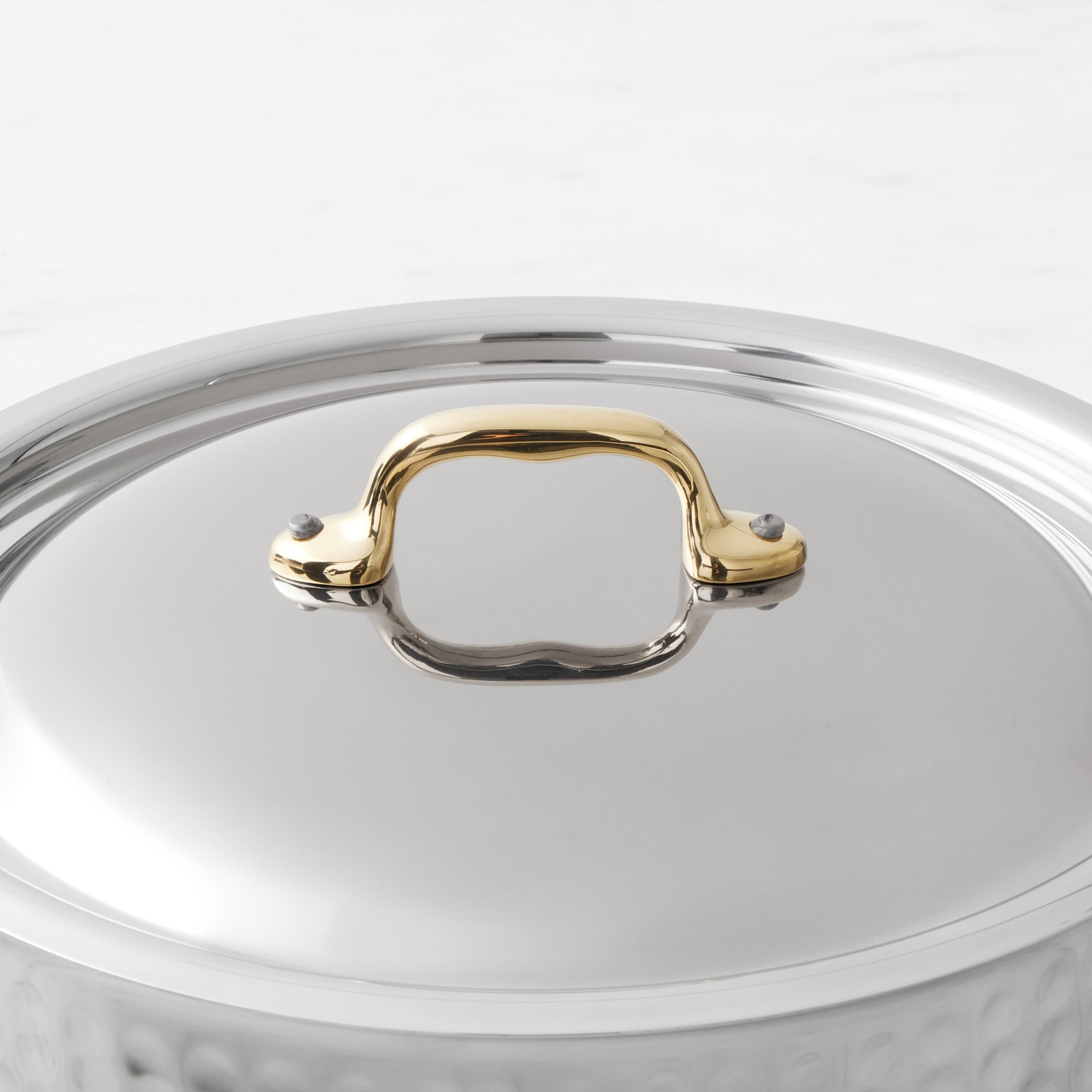 Mauviel M'Elite B Hammered Stainless-Steel Dutch Oven