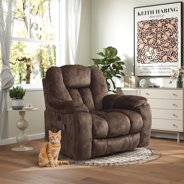 41'' Oversized Power Lift Chair - Heated Massage Electric Recliner with Super Soft Padding