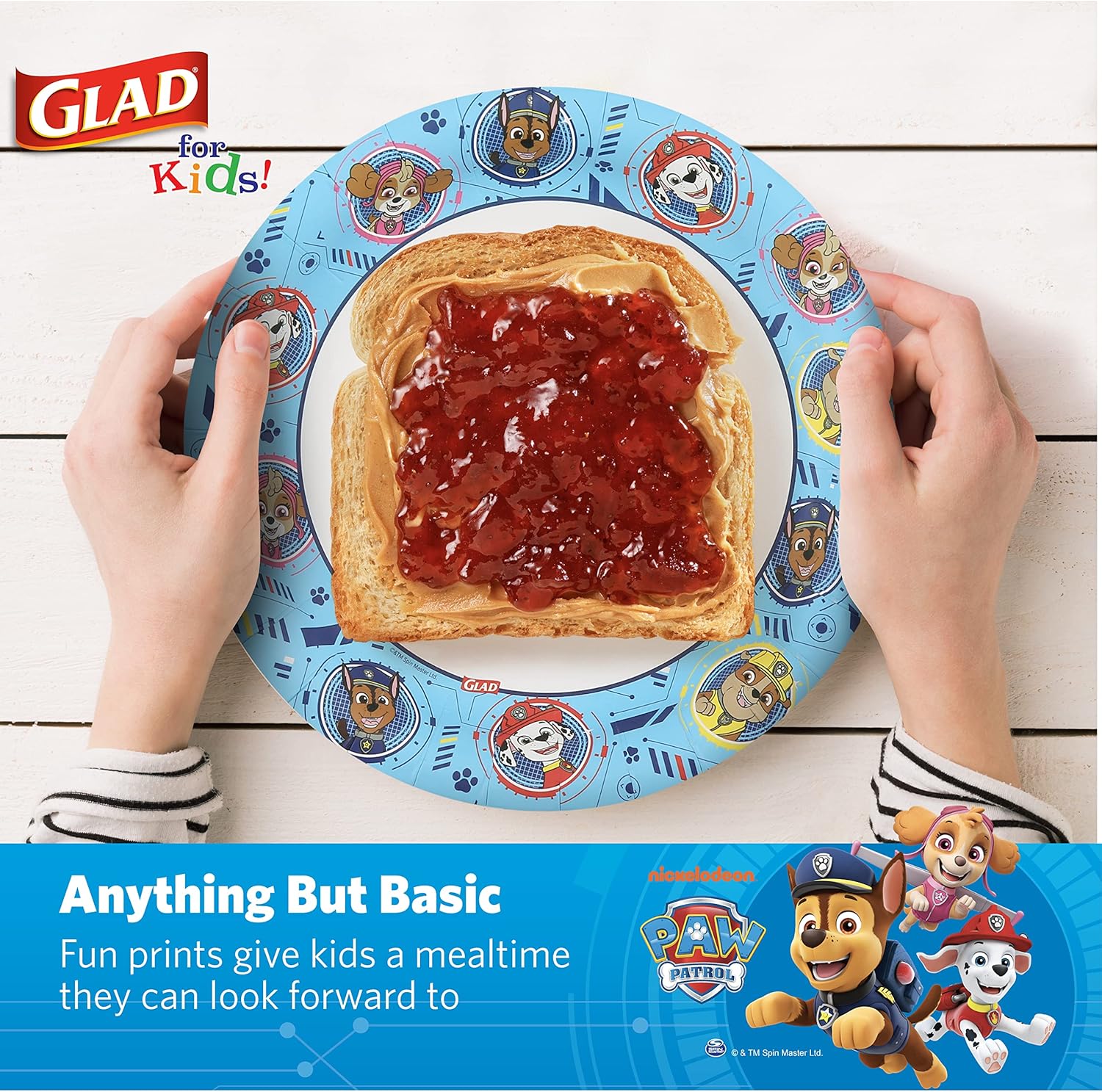 Glad for Kids Paw Patrol Paper Plates - Disposable Heavy Duty Paper Plates - Microwave Safe Kids Paw Patrol Birthday Party Cake Plates - Paw Patrol Plates for All Occasions - 20 Count, 8.5 Inch