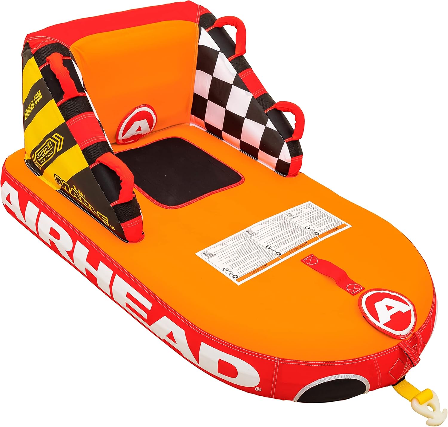 Airhead Mable Inflatable Towable Tube, 1-4 Rider Models, Dual Tow Points, Full Nylon Cover, EVA Foam Pads, Patented Speed Valve, Boat Tubes and Towables