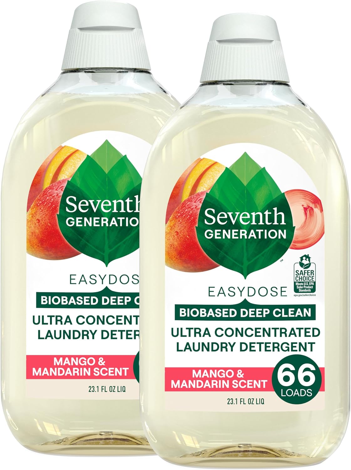 Seventh Generation EasyDose Laundry Detergent, Ultra Concentrated: 66 Loads, Free & Clear Designed for Sensitive Skin, 23.1 Fl Oz