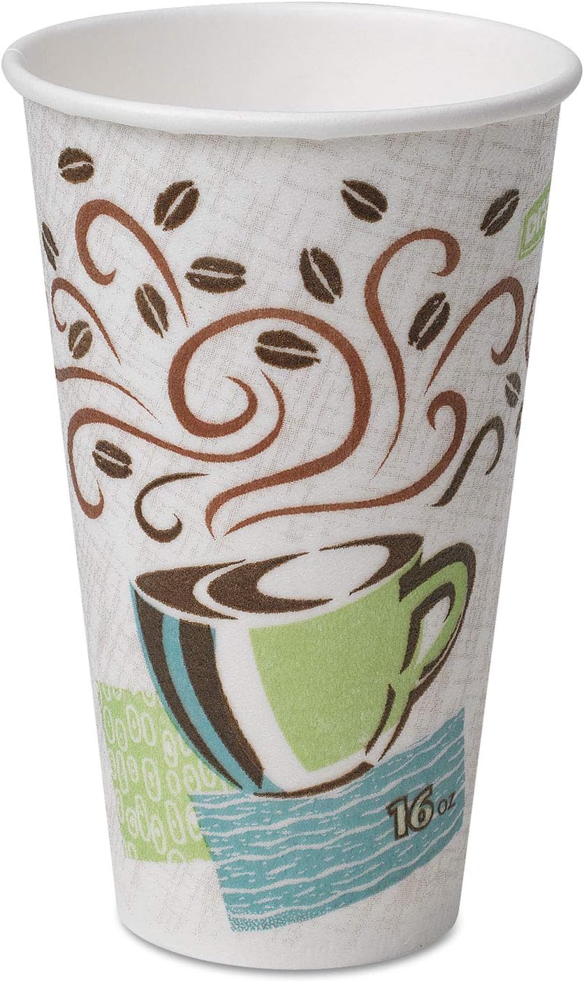 Dixie PerfecTouch 12 Oz Insulated Paper Hot Coffee Cup by GP PRO (Georgia-Pacific); Coffee Haze; 5342DX; 500 Count (25 Cups Per Sleeve; 20 Sleeves Per Case)