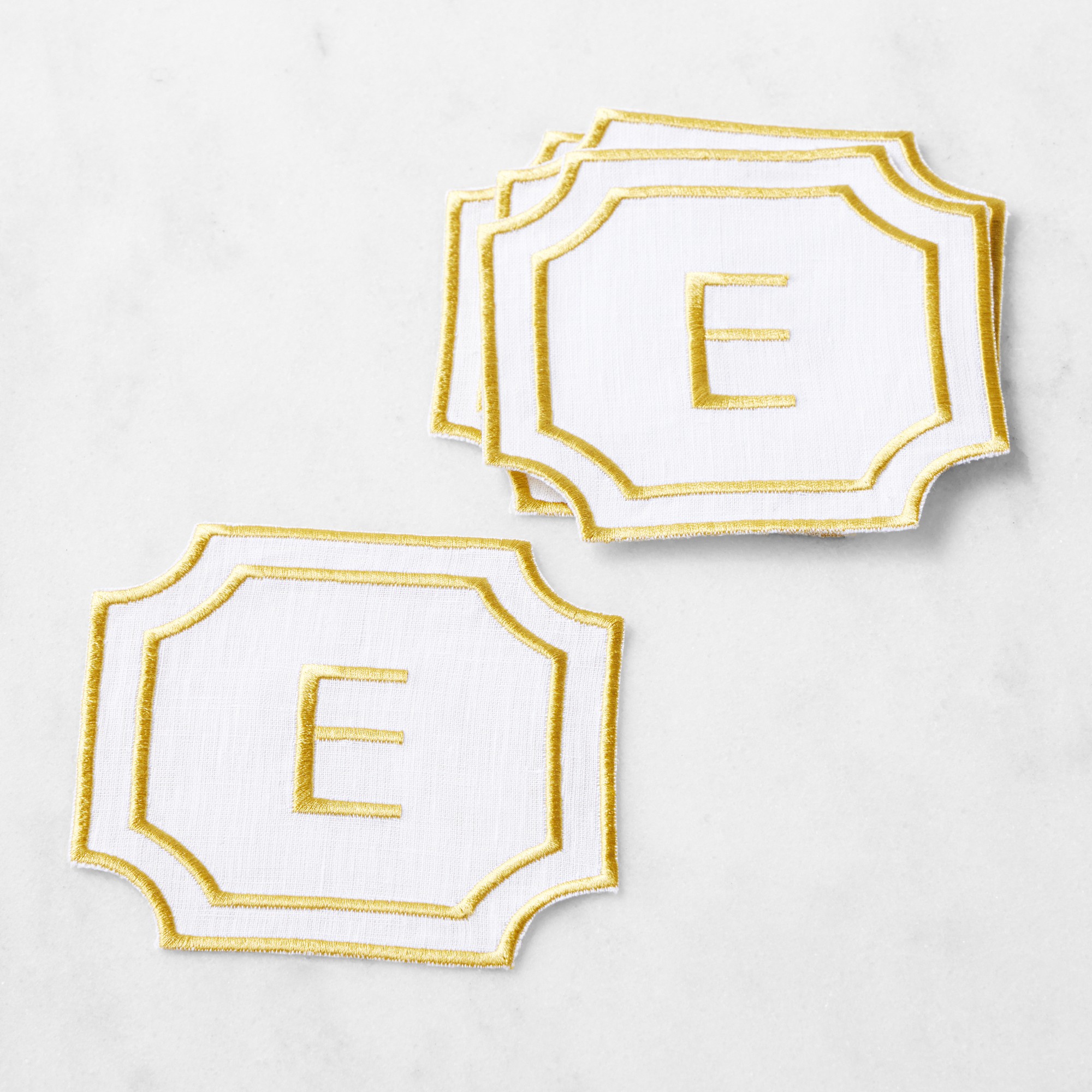 Cartouche Monogram Coasters, Set of 4