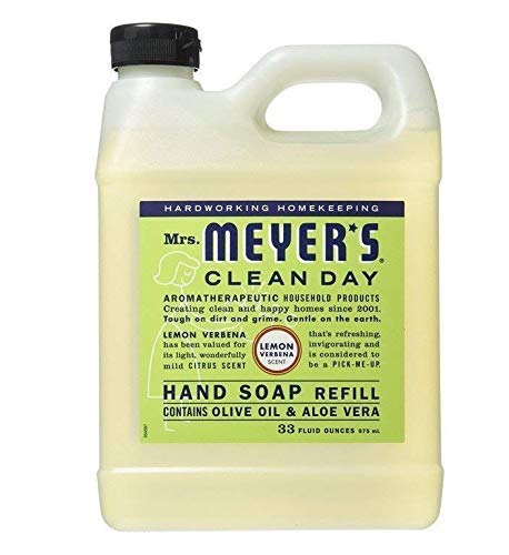 MRS. MEYER'S CLEAN DAY Liquid Hand Soap Refill, Cruelty Free and Biodegradable Formula, Lemon Verbena Scent, 33 oz