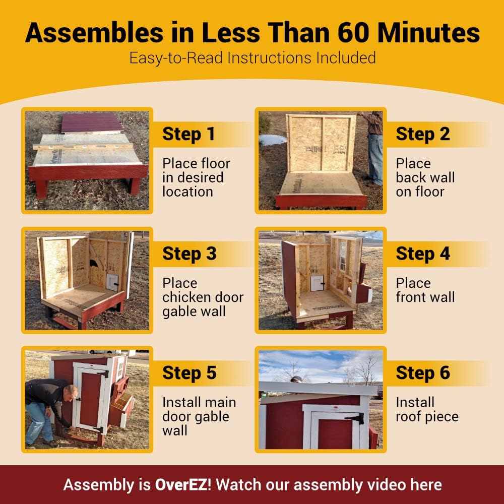 Last 37 items left at clearance sale for only $39.99 OverEZ Classic Large Chicken Coop for up to 15 Chickens - Nesting Boxes