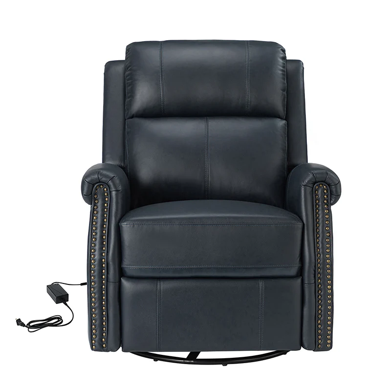 Kaietan Genuine Leather Power Rocking Recliner