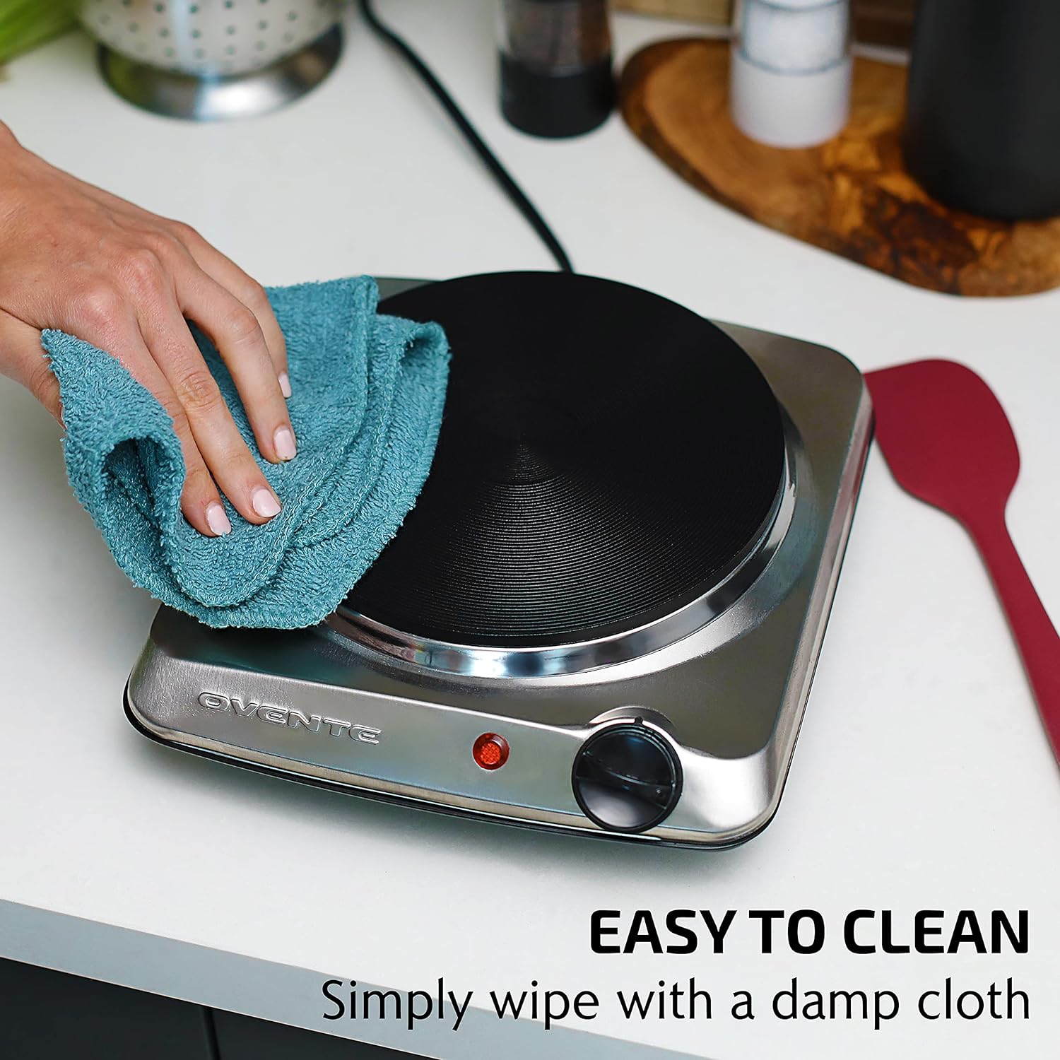 OVENTE Electric Countertop Double Burner, 1700W Cooktop with 7.25