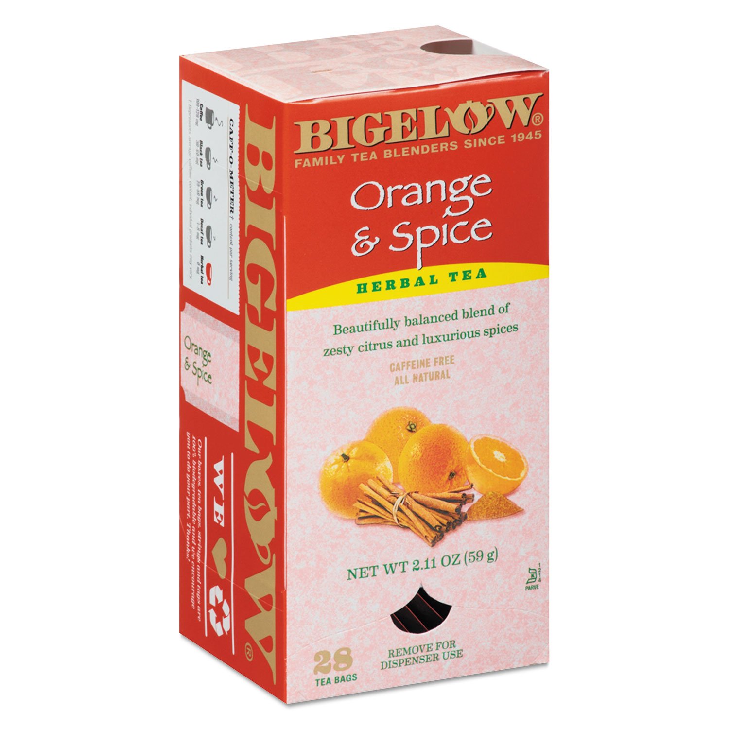 Bigelow Tea Lemon Ginger plus Probiotics Herbal Tea, Caffeine Free Tea with Lemon and Ginger, 18 Count Box (Pack of 6), 108 Total Tea Bags