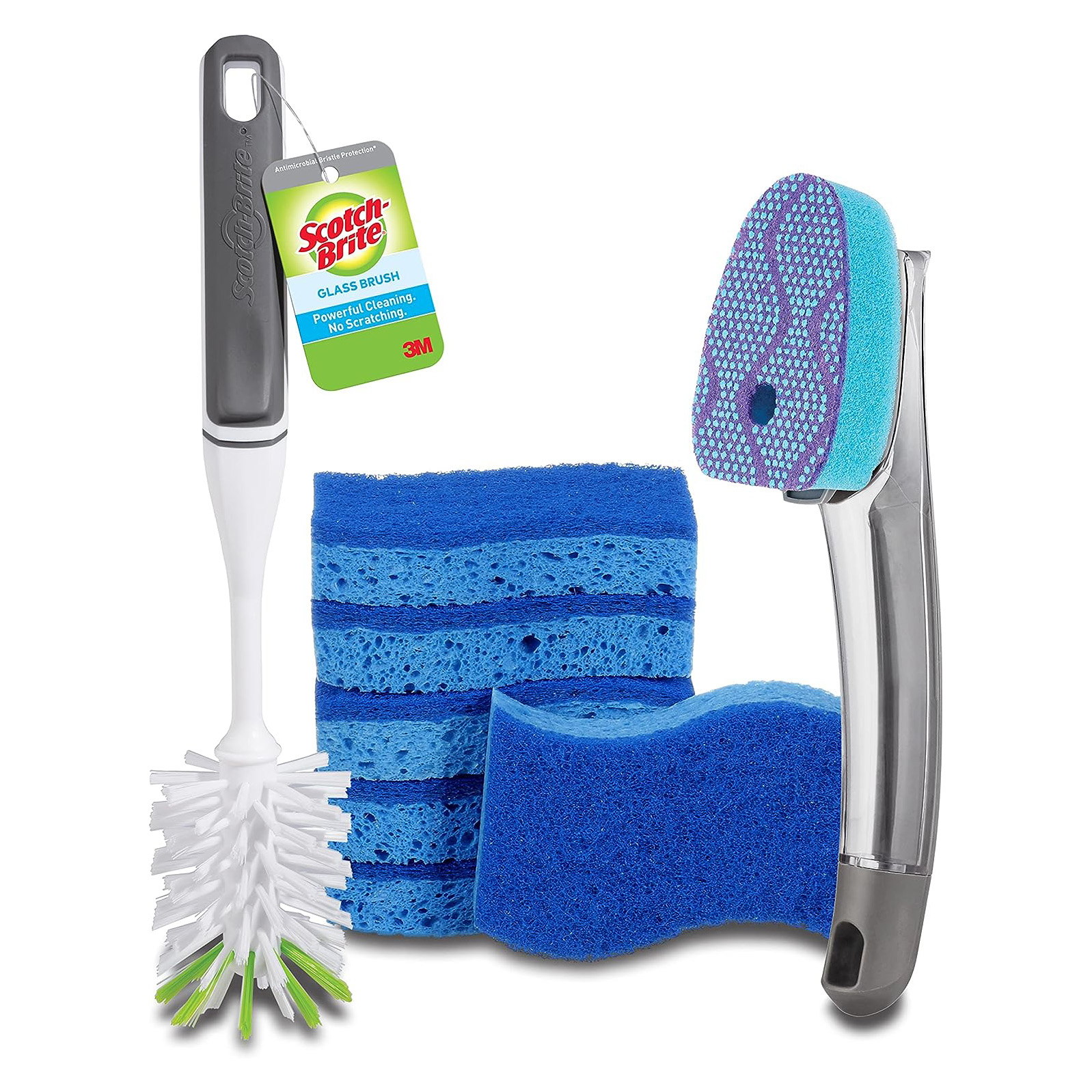 Scotch-Brite Zero Scratch Non-Scratch Scrub Sponges, Sponges for Cleaning Kitchen, Bathroom, and Household, Non-Scratch Sponges Safe for Non-Stick Cookware, 6 Scrubbing Sponges