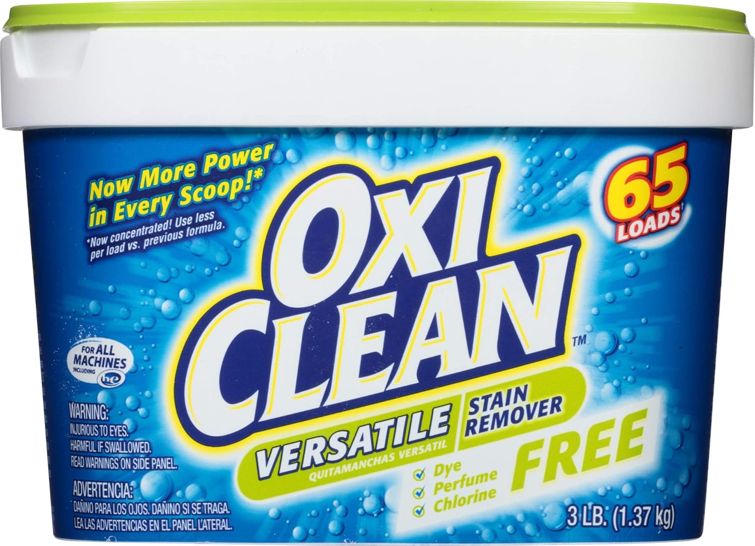 OxiClean Free Versatile Stain Remover Powder, 3 lb