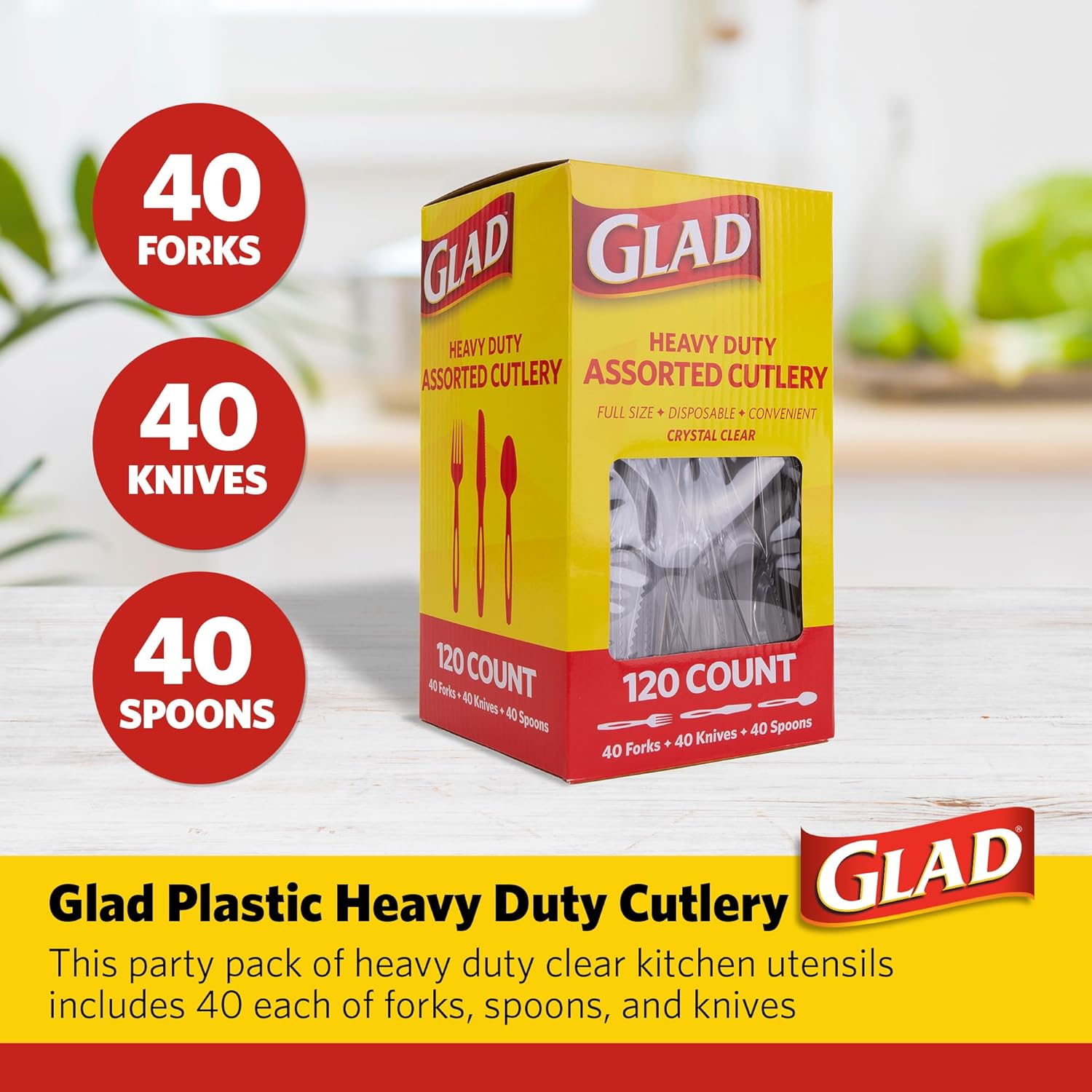 Glad, 240 Count (Pack of 1), Clear Assorted Cutlery