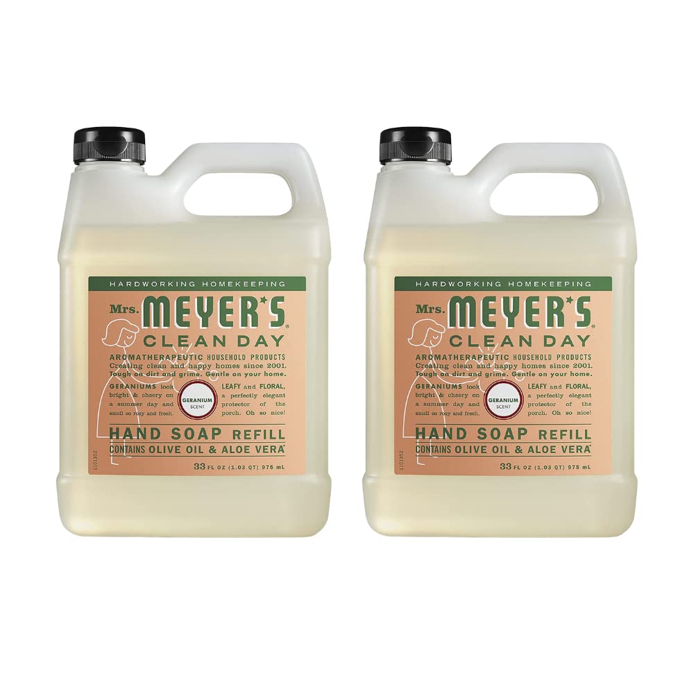 MRS. MEYER'S CLEAN DAY Liquid Hand Soap Refill, Cruelty Free and Biodegradable Formula, Lemon Verbena Scent, 33 oz