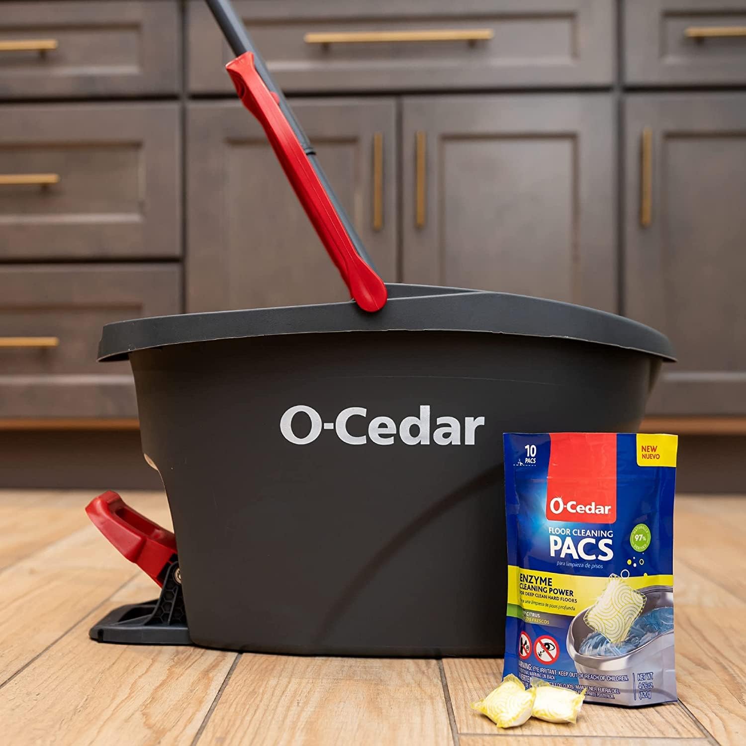 O-Cedar Easywring Microfiber Spin Mop & Bucket Floor Cleaning System with 3 Extra Refills