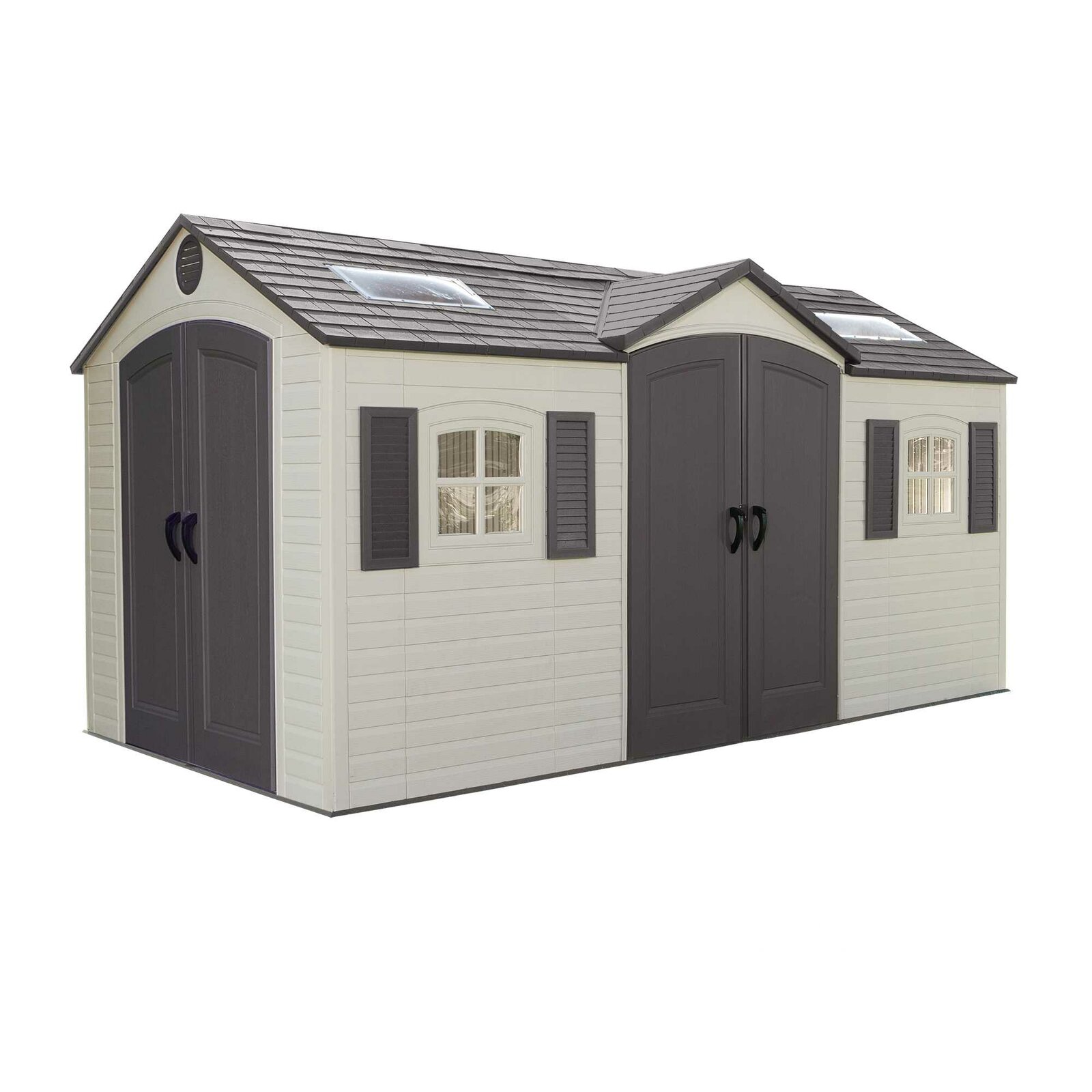 Dual Entry 15 ft. W x 8 ft. D Plastic Storage Shed