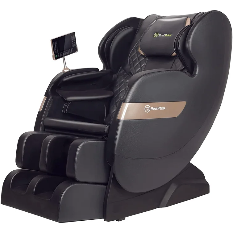 💥Clearance Sale🔥Faux Leather Heated Full Body Massage Chair with Dual-core S Track and APP Control