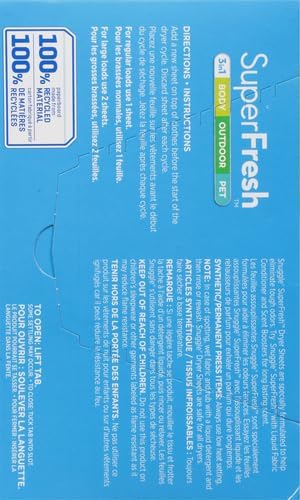 Snuggle Plus SuperFresh Fabric Softener Dryer Sheets with Static Control and Odor Eliminating Technology, Original, 200 Count