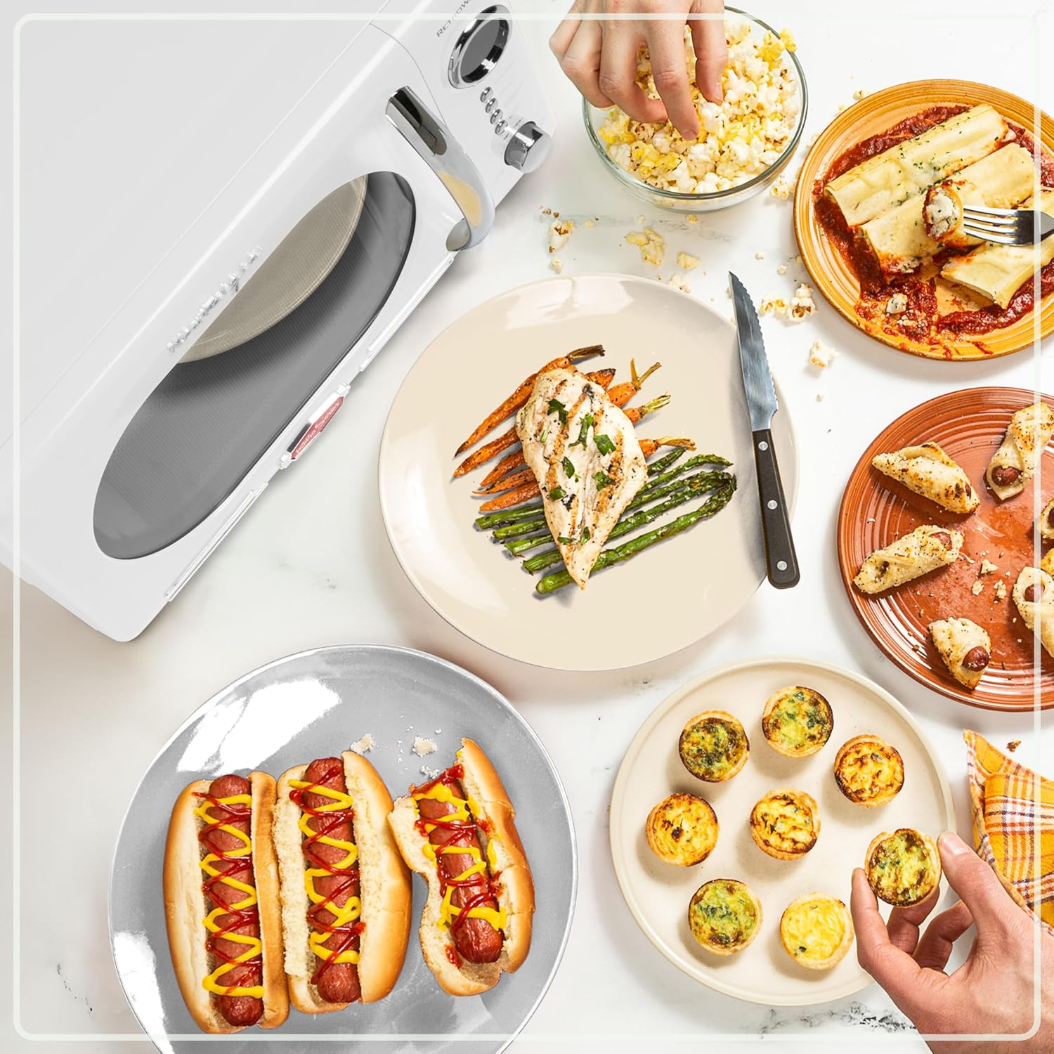 Nostalgia Retro Compact Countertop Microwave Oven - 0.7 Cu. Ft. - 700-Watts with LED Digital Display - Child Lock - Easy Clean Interior - Aqua