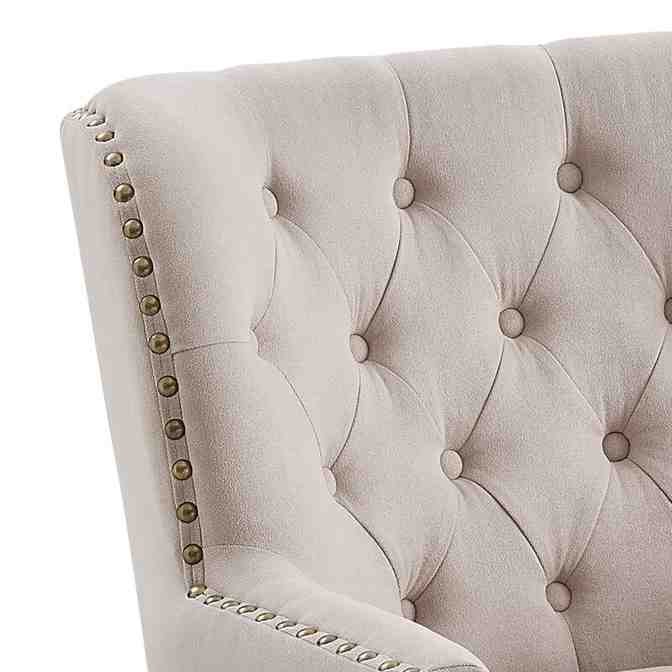 Elroy 32” Wide Tufted Wingback Chair and Ottoman