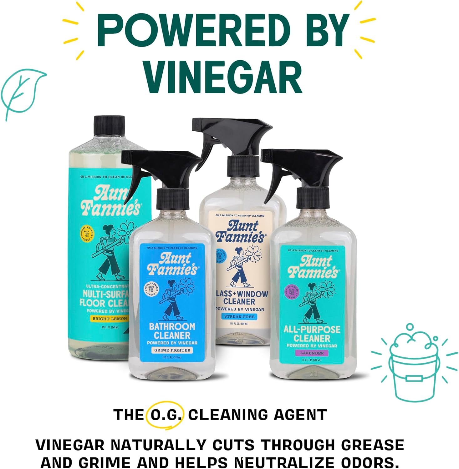 Aunt Fannie's Ultra Concentrated Floor Cleaner Vinegar Wash, Multi-Surface Floor Cleaner For Mopping, Makes 16 Gallons, Eucalyptus Scent, 32 oz. (Pack of 1), Packaging May Vary