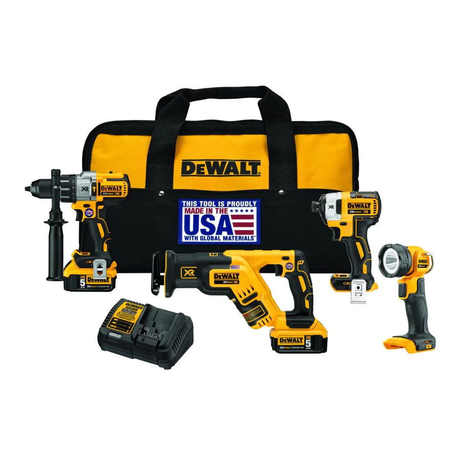 DEWALT 20V MAX XR CORDLESS DRILL COMBO KIT, 4-TOOL (DCK494P2)
