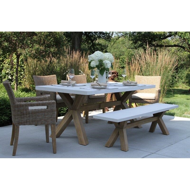 Rex Rectangular 6 - Person 74'' Long Dining Set with Cushions