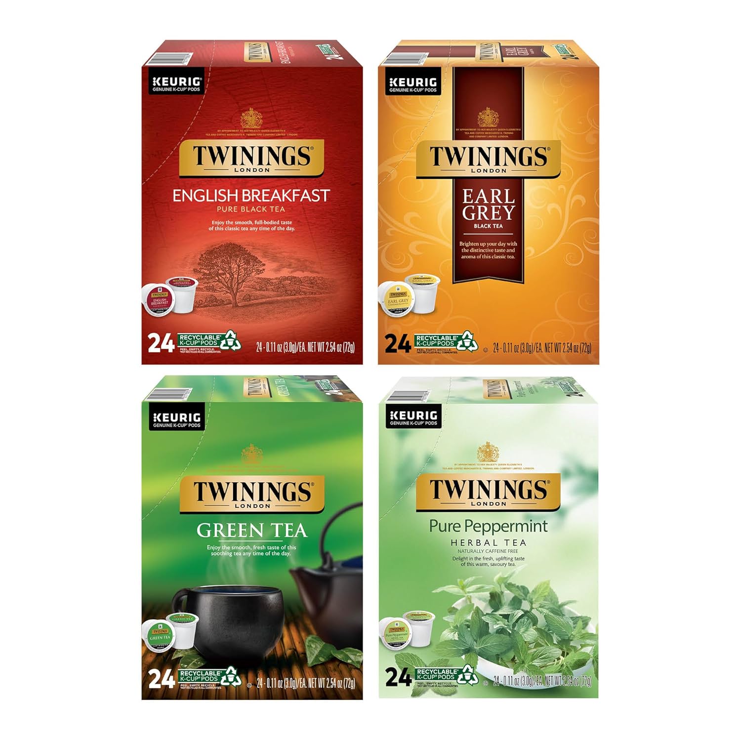 Twinings English Breakfast Black Tea K-Cup Pods for Keurig, 24 Count (Pack of 1), Smooth, Flavourful, Robust, Caffeinated, Enjoy Hot or Iced | Packaging May Vary